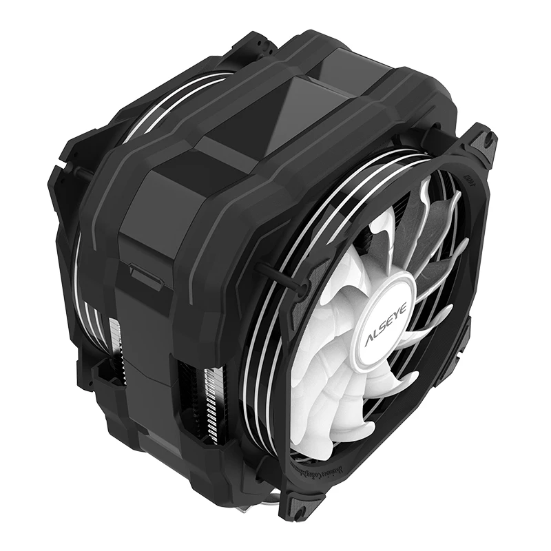Alseye Cpu Cooler Rgb 120 mm Pwm Cooler 6heat-pipe para Intel Lga1200 Cobertura Superior Iluminação Temperatura Display Rgb Cpu Cooler para pc Ventiladores e resfriadores - Imagem 2