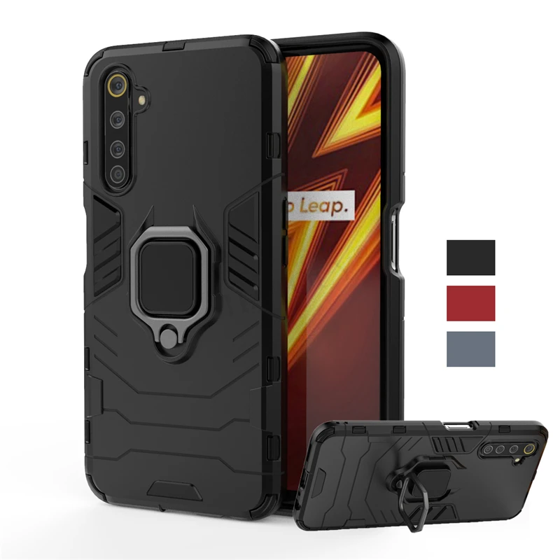 Чехол Realme 6 Pro с магнитным кольцом держателем противоударный бампер защитный