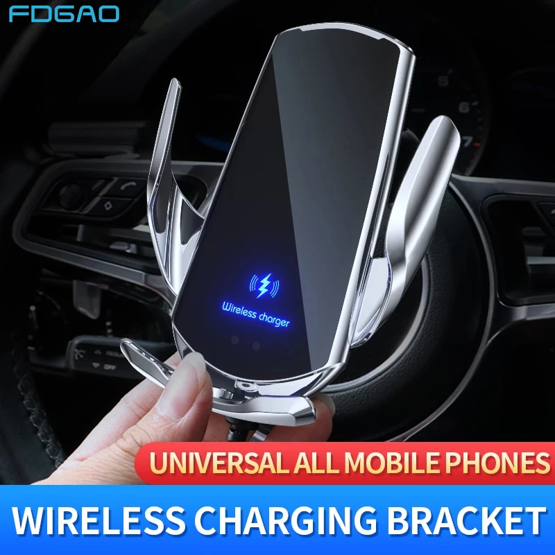 Automatic 15W Fast Car Wireless Charger for Samsung S20 S10 iPhone 12 Pro 11 XS XR X 8 Magnetic USB Infrared Sensor Phone Holder