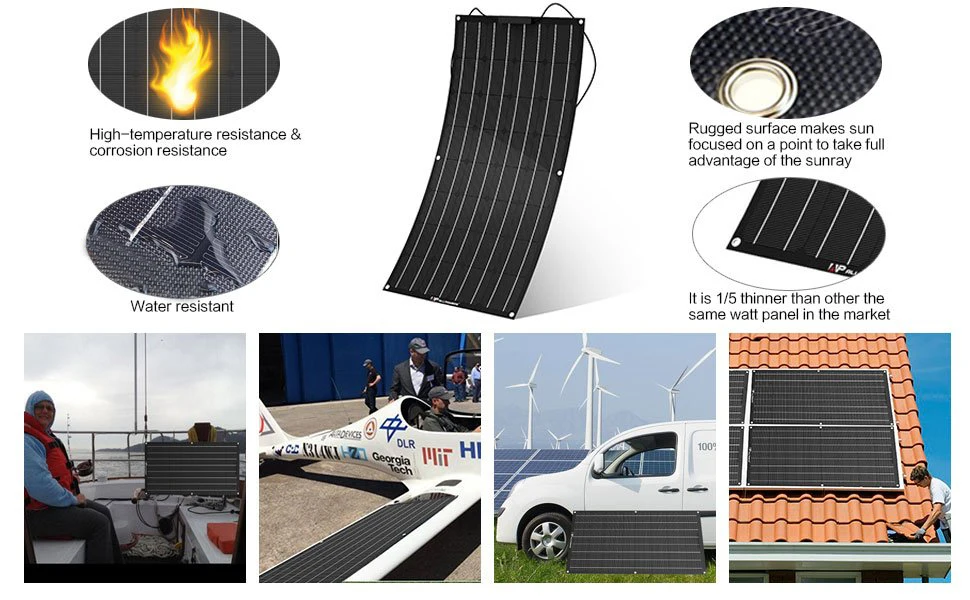 Черный ЭТФЭ 100W Гибкая солнечная батарея по оптовочной ценеоп 18V semi Гибкая солнечная панель для солнечной системы комплект использования