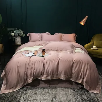 

Spring and Summer 60 Solid Color Double-Sided Lenzing Tencel Embroidered Four-piece Set Viscose Bare Sleeping Silky Bedding Mult