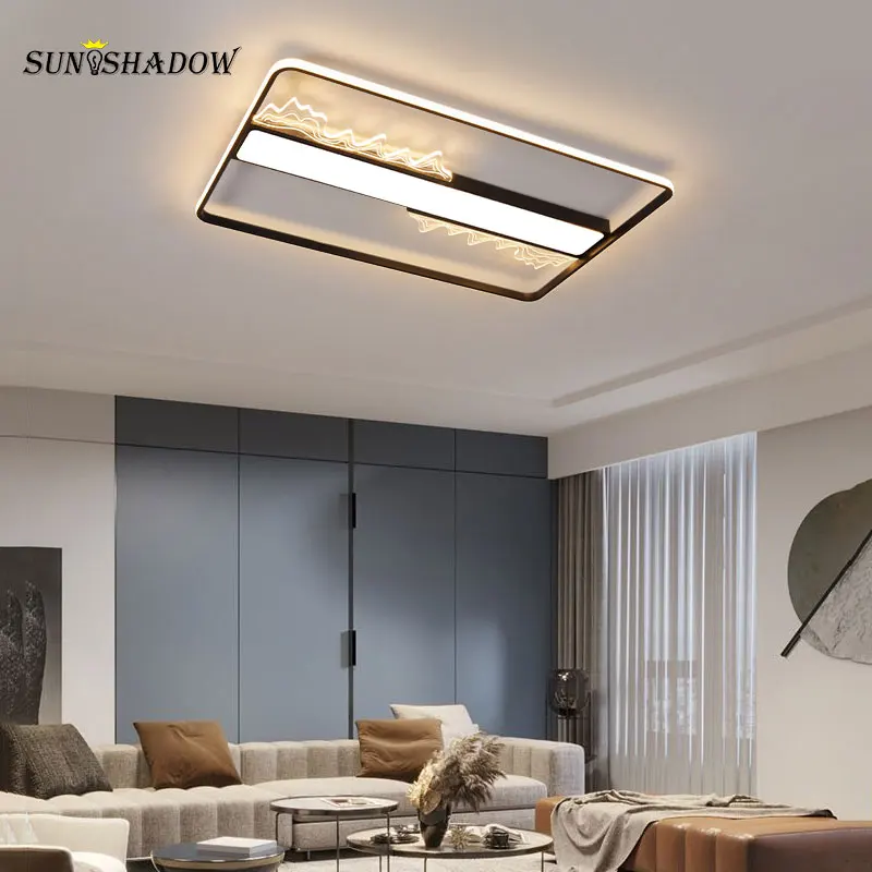 

Modern Led Chandelier Rectangle&Square&Round Ceiling Mounted Chandelier Lighting for Foyer Living room Bedroom Dining room Lamps