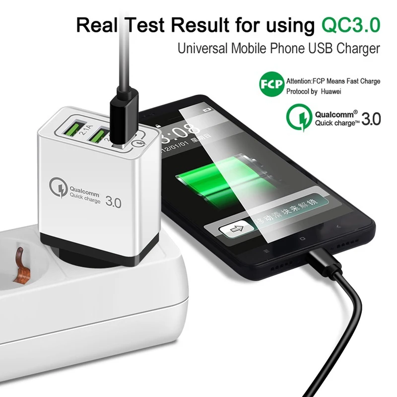 Быстрая зарядка QC 3,0 Smart Fast 3 USB настенное зарядное устройство для Xiaomi samsung huawei адаптер быстрой зарядки мобильного телефона 4,7