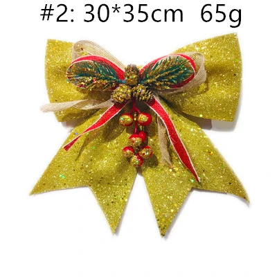 Navidad, большой красивый бант, елочные украшения, Рождественский кулон, рождественские украшения для дома, новогодние украшения - Цвет: 7