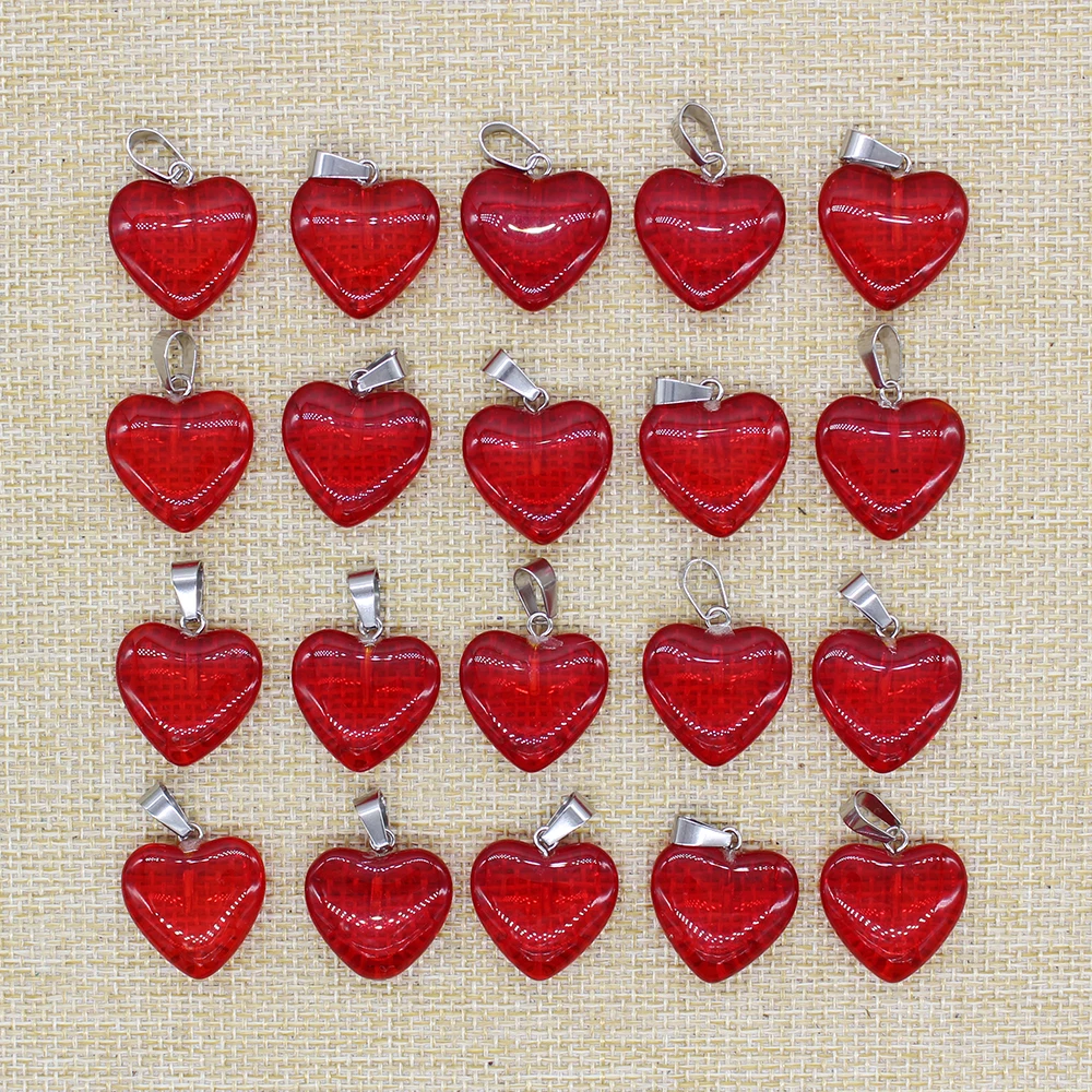 

50 pieces of birthstone heart pendants red crystal stone pendants DIY making necklaces for women and women couples couples gifts