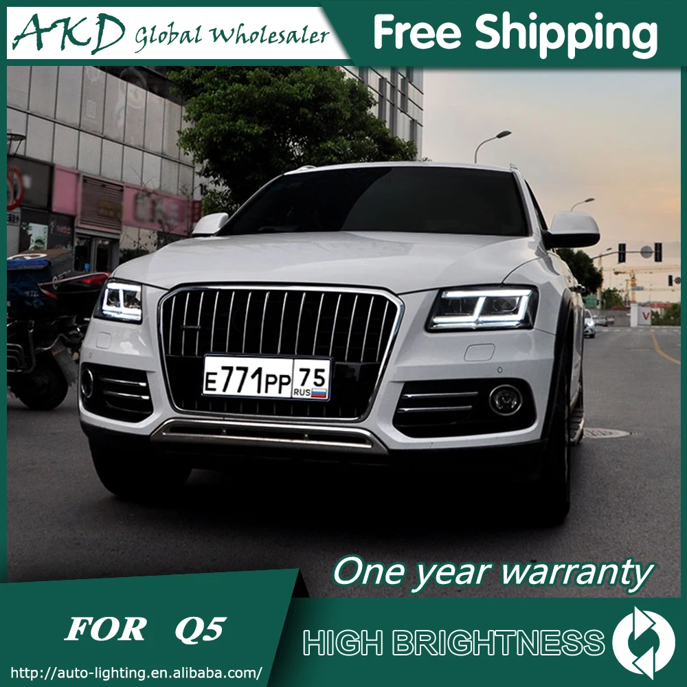 Фары для автомобиля Audi Q5 2009-2012 2013- DRL дневные ходовые огни головная лампа светодиодный Биксеноновая лампа Противотуманные фары, аксессуары для автомобиля