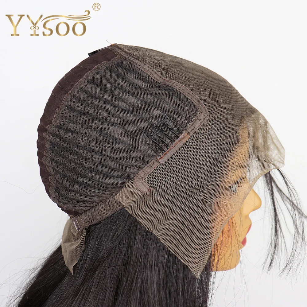 YYsoo Короткие 13x6 Futura термостойкие волокна волос Кружева передние парики Glueless черный прямой синтетический парик шнурка натуральный волос#2
