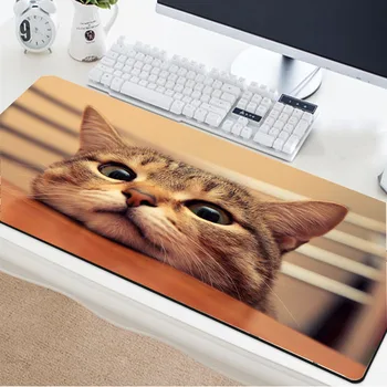 

Yuzuoan cute cat mouse pad large size lock edge rubber anti-skid table mat supports customization