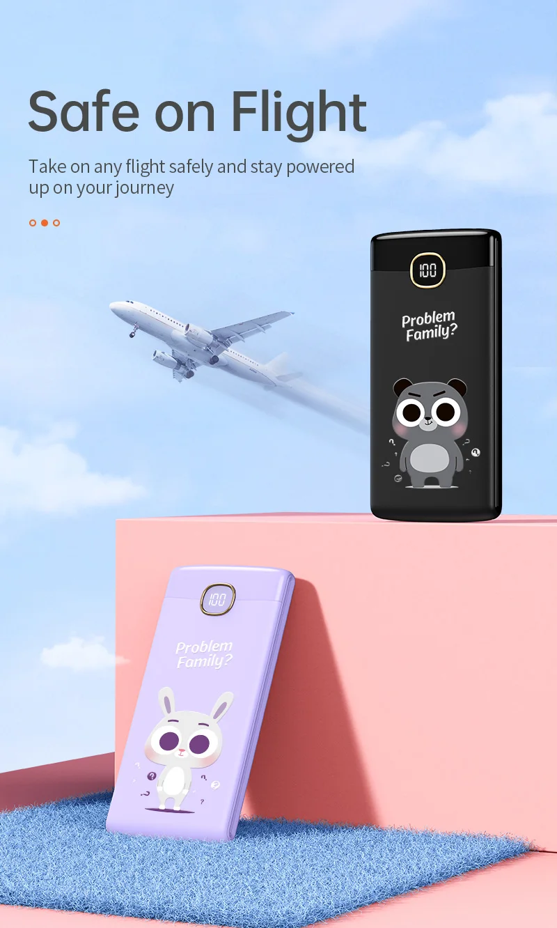 Kivee Portable Power Bank 10000mAh External Battery Charger Cute PoverBank 10000 mAh Powerbank for iPhone Xiaomi Redmi Samsung 10000 mah