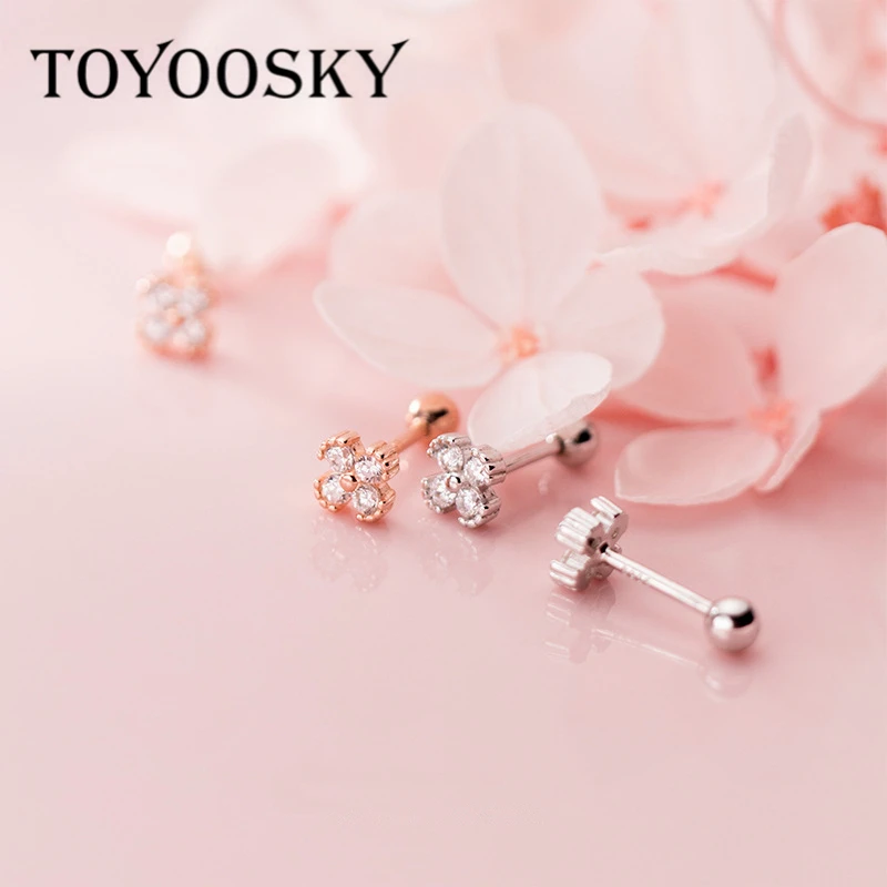 Новинка 2019 модные милые серьги TOYOOSKY из стерлингового серебра 925 пробы с фианитами