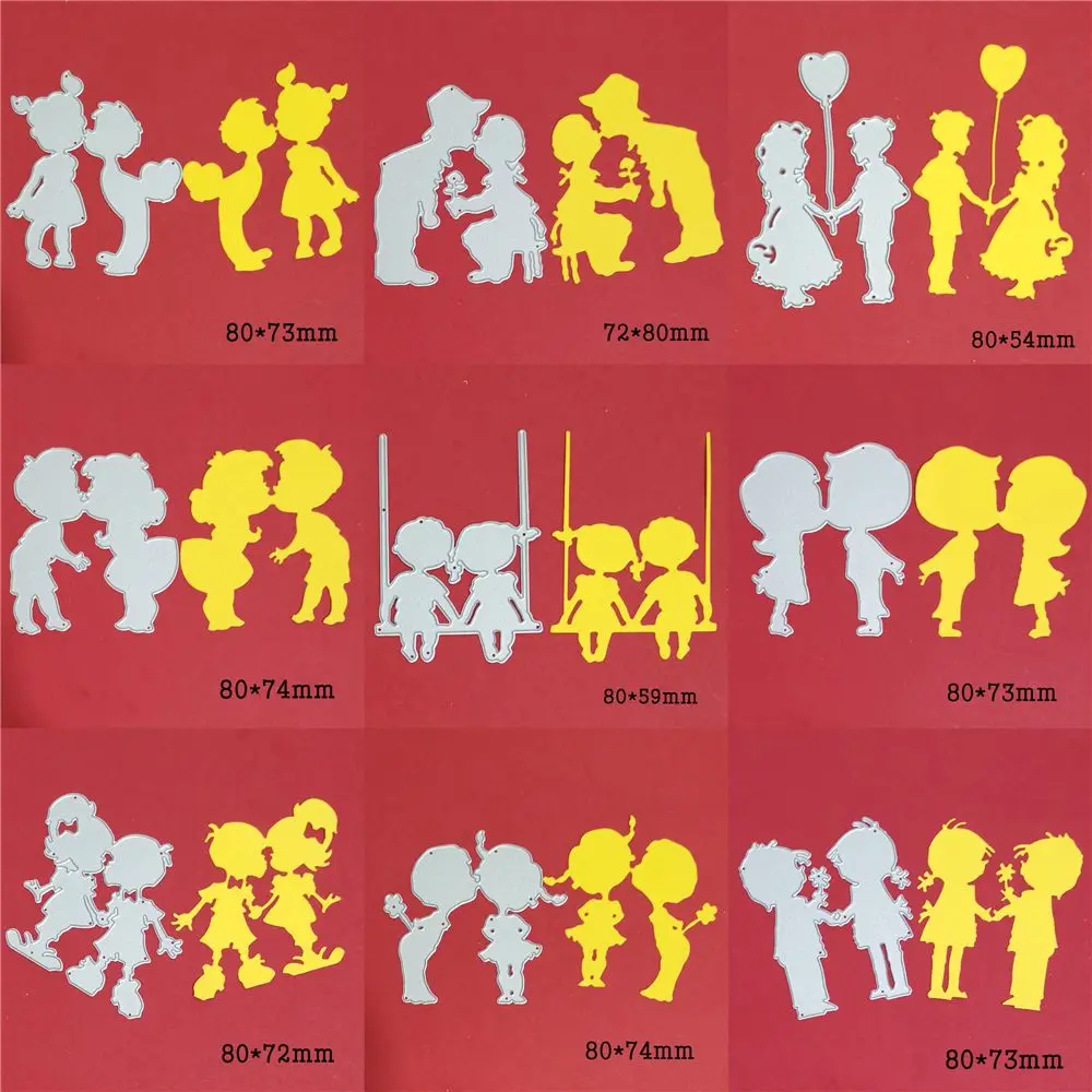 Metal Steel Die Cuts Stencil Boy Kiss Girl 2021 New Craft Scrapbooking Album Carte Di Carta Making Knife Blade Punch Die Template