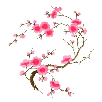 1PCS 27 Style Plum Blossom Flower Applique Clothing Embroidery Patch Fabric Sticker Iron On Sew On Patch Sewing Accessories 3