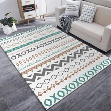 Nordic Style Geometric Printed Carpet and Rug Living Room Coffee Table Bedroom Bedside Tapete Home Decoration Non-Slip Floor Mat