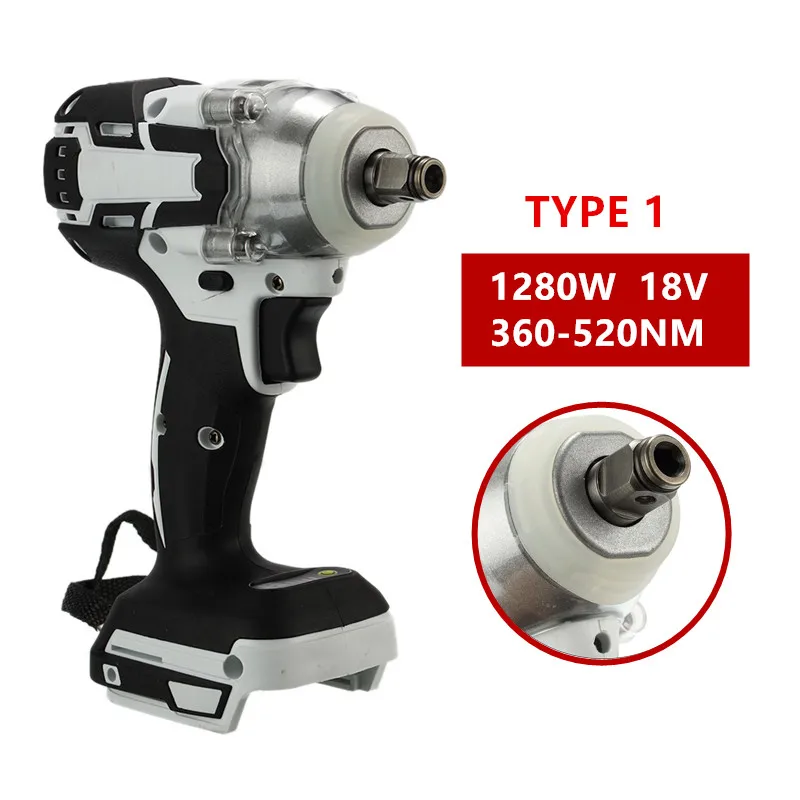 Brushless Electric Hammer Cordless Drill 1280W 18V 360-520NM Torque Adjustable Impact Wrench Power Tool No Charger Battery | Инструменты