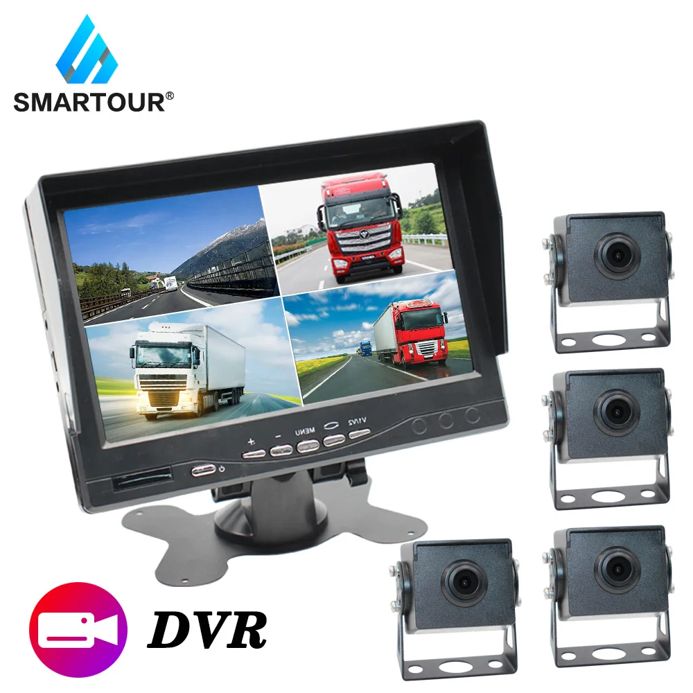 

Smartour 4 Pin Vehicle Rear/Side View Camera Extension Cable For Truck RV Bus Trailer AHD Night Vision Waterproof with monitor