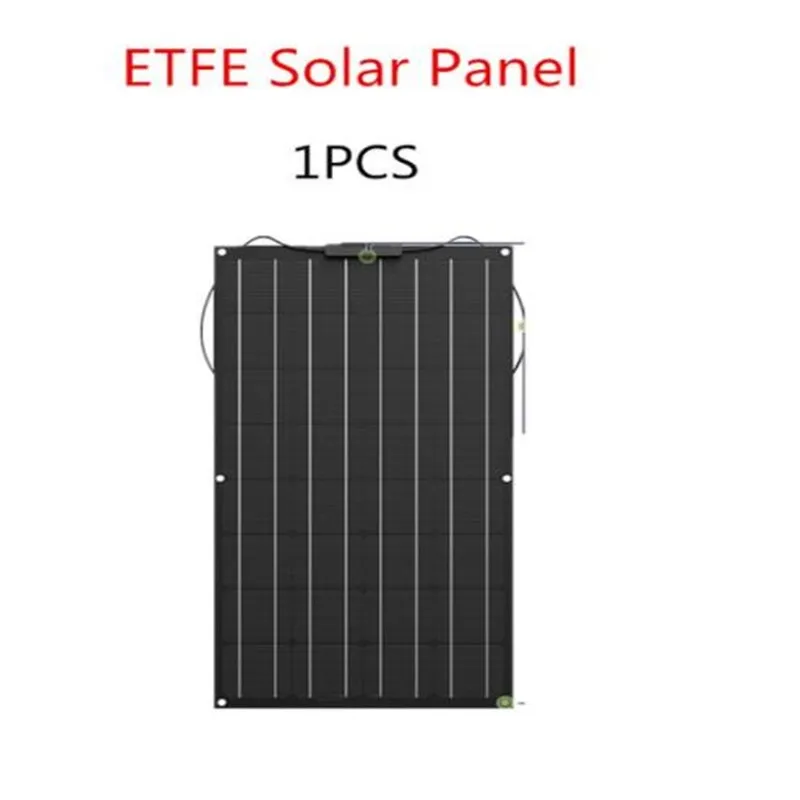 1PCS ЭТФЭ солнечная панель 100w 200w 12 Вольт панели солнечных батарей гибкие monocrsytalline солнечные фотогальванические элементы для автомобиля морской солнечная батарея 12 V/24 v - Color: 1PCS