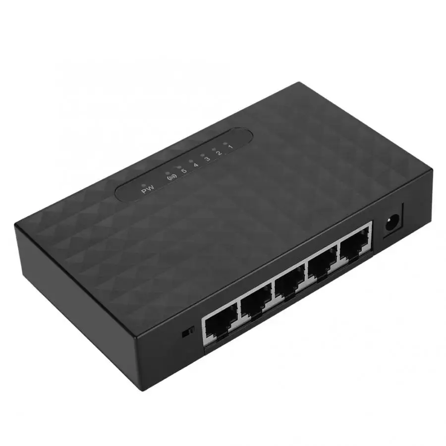10/100 Мбит/с 5 Порты Ethernet LAN RJ45 Vlan коммутатор Ethernet+ Зарядное устройство US/EU