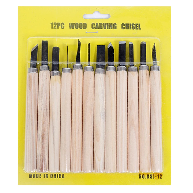 6/12PCs Wood Carving Tool Kit Woodworking Tools Chisel Knife Gouge Hand Engraving Machete Angle Cutter DIY | Инструменты