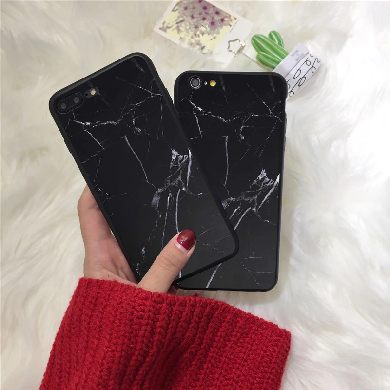 Чехол с мраморным рисунком для iPhone 7 8 Plus задняя крышка роскошный мягкий