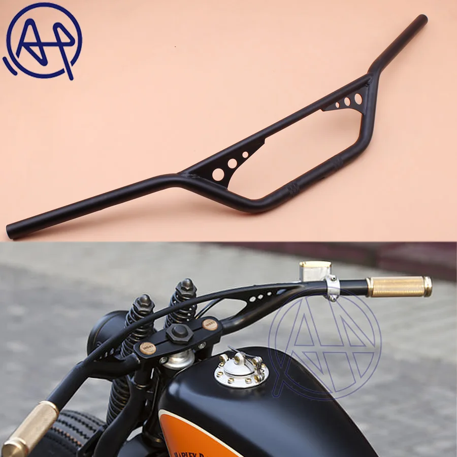 

Universal Fit Motorcycle 1" 25mm Black Tracker Handlebars Drag Bar 1pcs 84cm For Harley