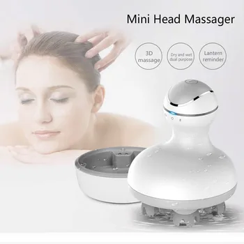

3D Smart Scalp Massager USB Waterproof 4 Heads Electric Head Massager Promote Hair Growth Body Kneading Vibrating Deep Massage