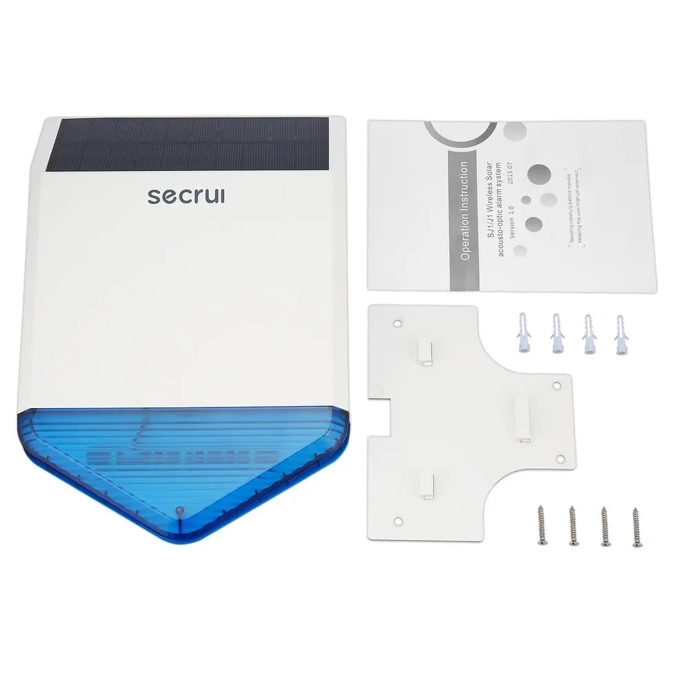 

secrui SJ1 Portable Wireless Solar Acousto-optic Alarm System with 8-level Adjustable Volume Waterproof Anti-tamper