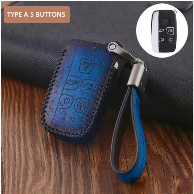 Leather Car Key Case Cover For Land Rover A9 Discovery Range Rover Sport 4 Evoque Freelander 2 Discovery - Название цвета: type1