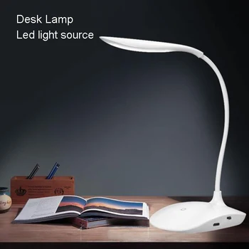 

5V White Table Lamp LED Stand Desk Lamp USB Rechargeable 3 Levels Brightness Table Lamp Touch Switch Desk Light Home Studio