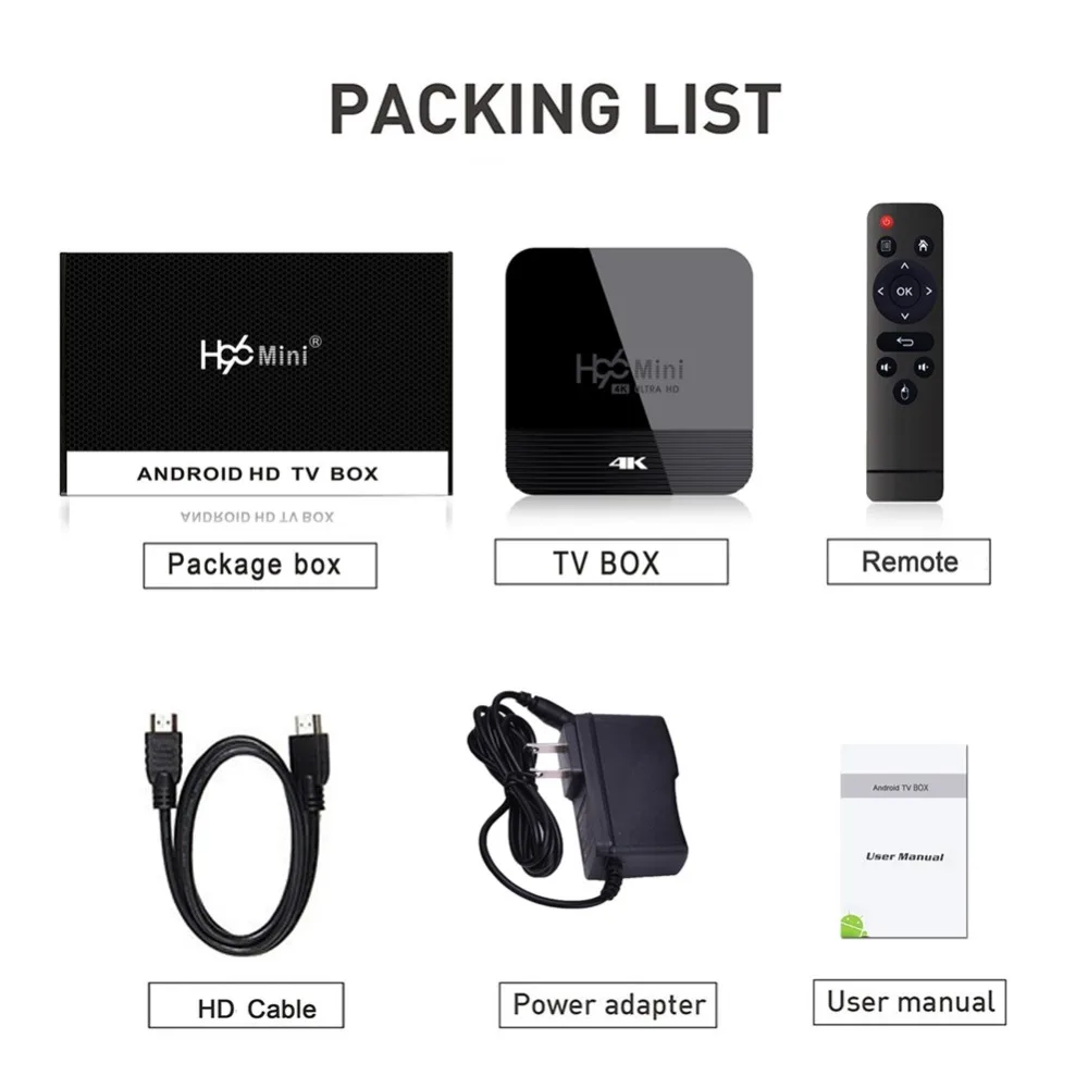 H96 Mini H8 TV Box Android 9.0 RK3228A 28nm Quad core A7 2.4G/5G Wifi BT4.0 4K HD Set Top Box Google Player Youtube Media Player