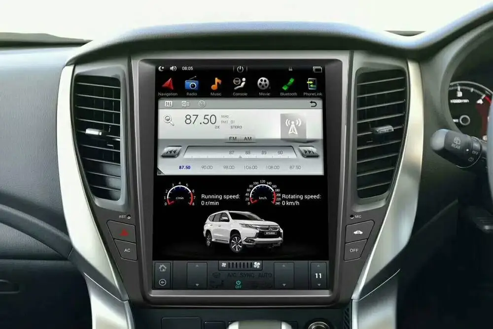 Perfect Vertical Screen Tesla Style Android 9.0 7.1 6.0 12.1 Inch Car Dvd Player For Mitsubishi Pajero Sport Radio GPS Navigation 2016+ 4