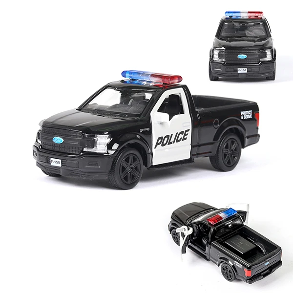 1/36 Diecast Alloy Police Car Models Challenger 2 Doors Opened With Pull Back Function Metal Sports Cars Model For Children Toys 14