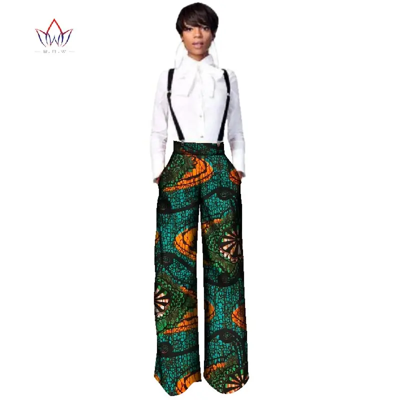 BRW брюки высокого качества африканские брюки прямой максимальной длины слитный комбинезон с принтом Дашики одежда для женщин WY2478 - Цвет: 13