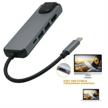 5 в 1 концентратор USB Type C Hdmi Rj45 Lan адаптер для Macbook Pro Thunderbolt 3, USB C к Gigabit Ethernet адаптер USB-C порт зарядного устройства