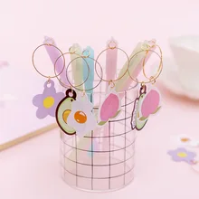 Kawaii, креативные канцелярские принадлежности в Корейском стиле, серия фруктов, черные чернила, нейтральная ручка Ins, авокадо, фруктовая, Студенческая гелевая ручка, школьная, офисная