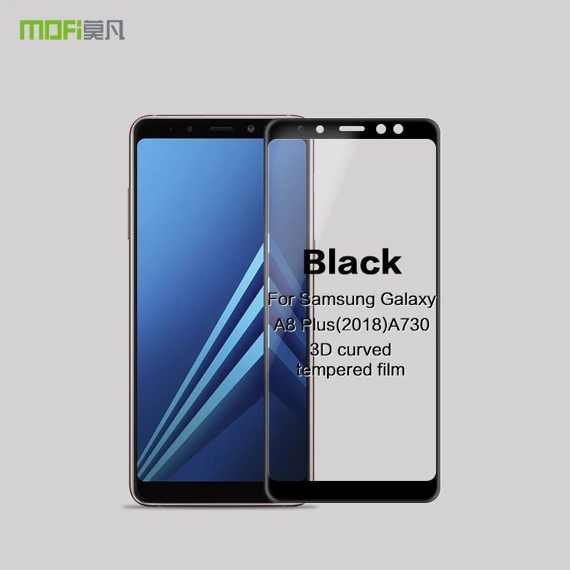 MOFi For Samsung Galaxy A8+ Glass Protector Tempered Glass 3D Full Cover Screen Protector For Samsung A8 Plus A730