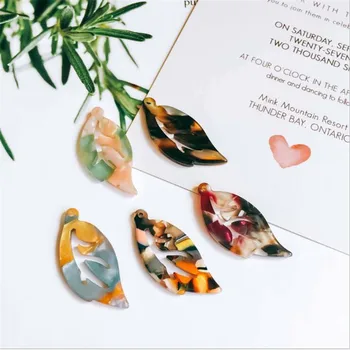 

10pcs/lot Resin Acrylic Leaf Acetate Charms Connectors for Earring Pendant Earring Accessories diy Handmade jewelry makin