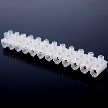 

New 60 Amp - 12 Way Strip Terminal Block Strip - Electrical Wire Connector Amp:60A Connector Block