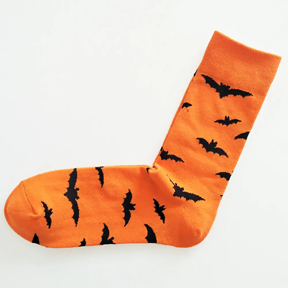 Новинка Хэллоуин мультфильм носки унисекс впитывающие пот дышащие высококачественные хлопковые носки летучая мышь Тыква для мужчин и женщин