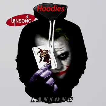 

new men hoodies 3d print dark knight joker card harajuku weashirts/pants jacket men short homme clothes men hip hop streetwears