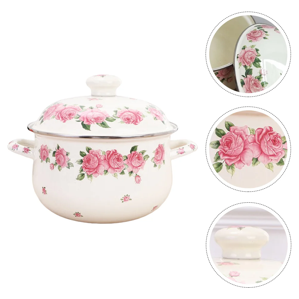 Household Stockpot Practical Soup Pot Enamel Stock Stew | Дом и сад