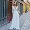 Boho Half Sleeves Wedding Dress V-Neck Sexy Backless Lace Bridal Gowns Floor Lenghth A-line African Robe De Mariee Customized 3