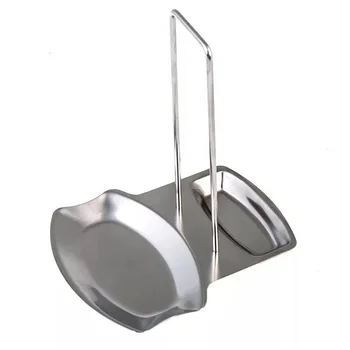 

Kitchen Pot Lid Stand Stainless Steel Spoon Holder Pot Lid Shelf Cooking Dish Rack Pan Cover Stand For Kitchen Accessories