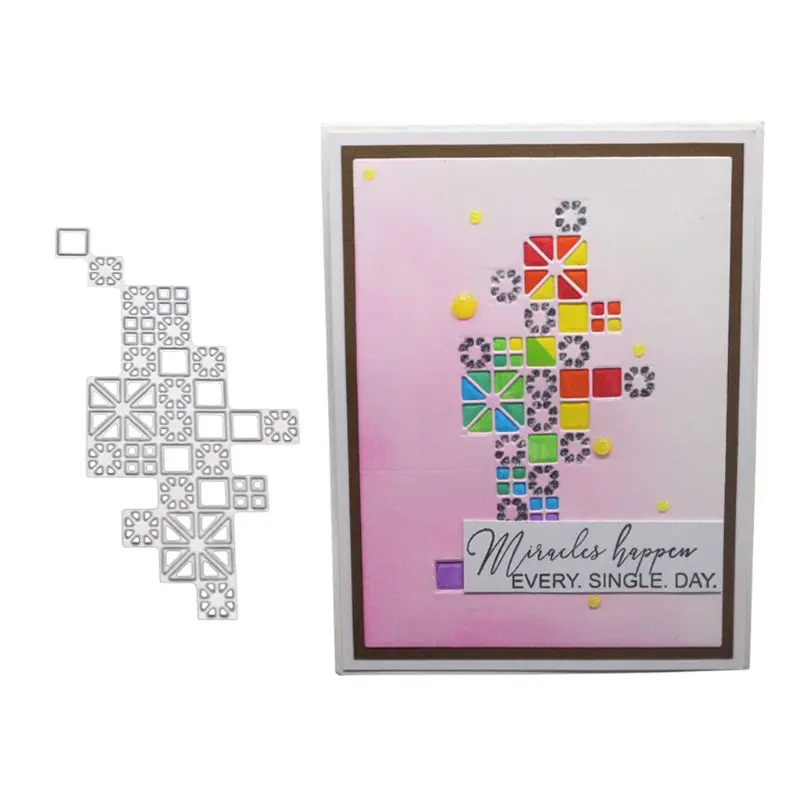 

Hollow Square Pattern Metal Cutting Dies Geometric Element Stencil Scrapbooking DIY Album Stamp Paper Card