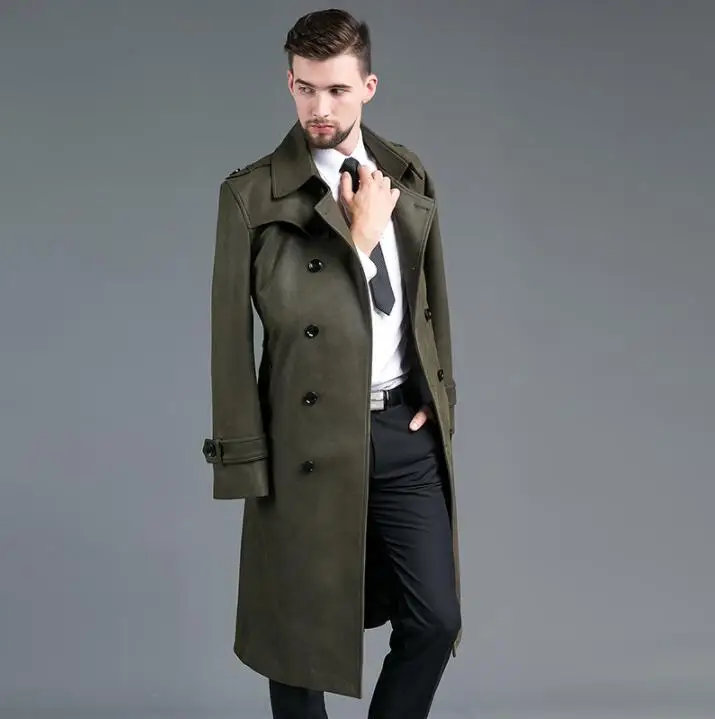 Двубортные мужские тренчи мужские длинные пальто мужская одежда slim fit пальто с длинным рукавом Англия дизайнер