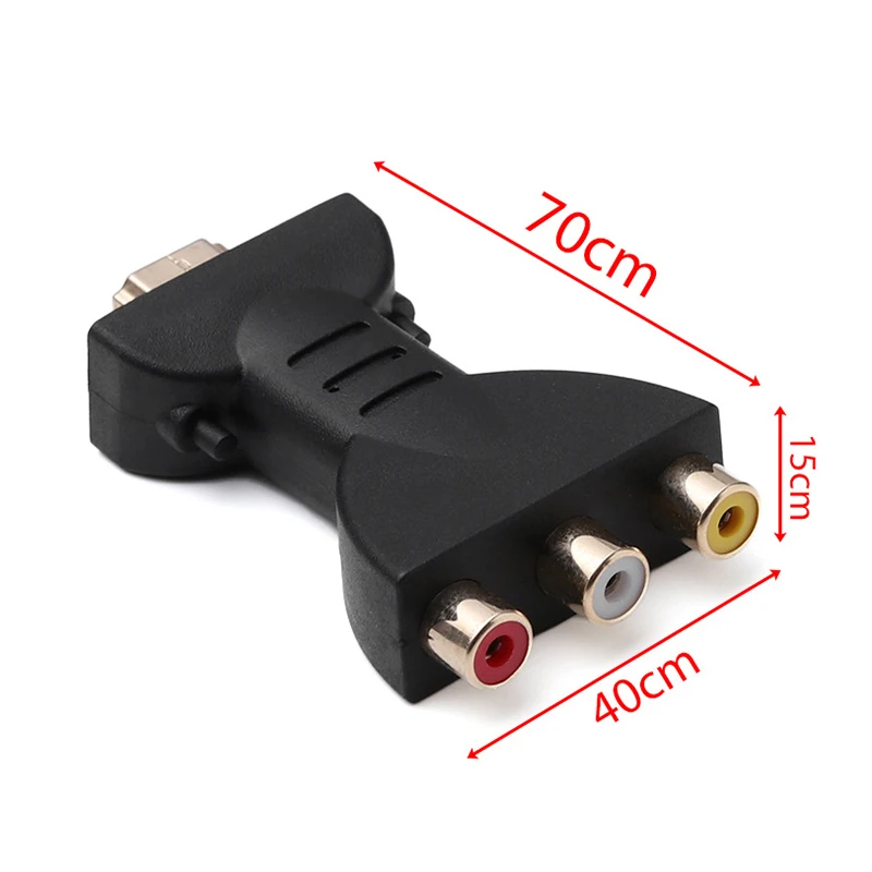 AV Digital Signal 1080p HDMI To VGA Adapter Male To 3 RCA Video Audio Cable RGB Color Difference Component Connector