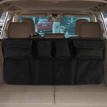 Органайзер для багажника автомобиля, регулируемая сумка для хранения на заднем сиденье, Сетчатая Сумка с высокой емкостью, многофункциональные универсальные органайзеры для спинки автомобильного сиденья из Оксфорда