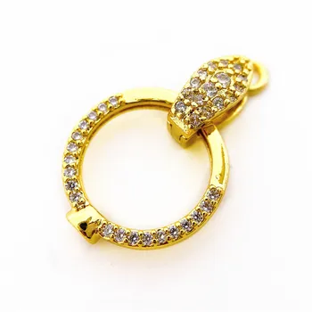 

Copper Clasps 18K Gold plated DIY Pearls Jewelry Fittings Fastener Connector Clasps For DIY Gems Pearls Necklace Bracelet Clasp