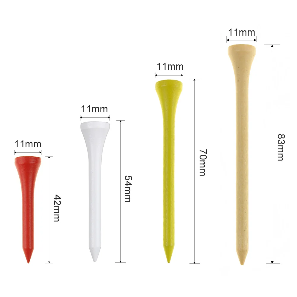 100Pcs 54MM Colored Wood Golf Tees Wooden Supplies Accessories 6