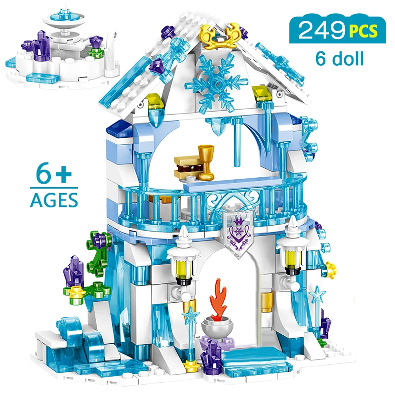 

Snow World Series Compatible with Legoinglys The Elsa`s Magical Ice Castle Set Building Friends Blocks Bricks Toys Girls Friends
