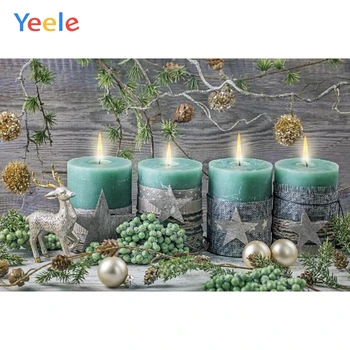 

Yeele Christmas Photocall Decors Candles Balls Elks Photography Backdrops Personalized Photographic Backgrounds For Photo Studio